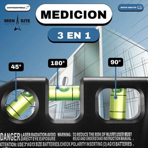 Flexómetro Regla Niveladora Laser Multifuncional PRO