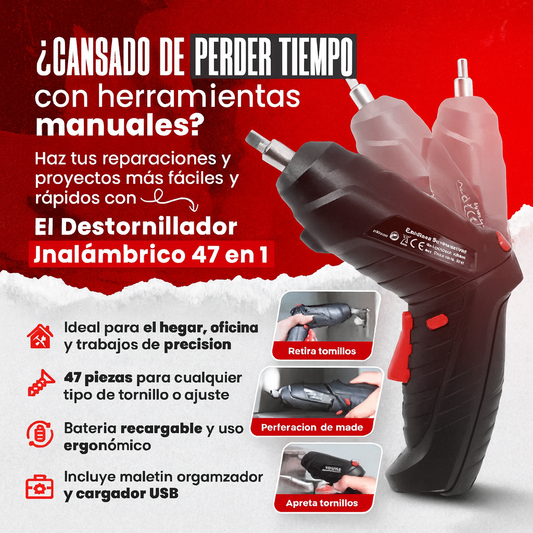 El Destornillador Eléctrico 47 En 1 que trabaja por ti, sin cansarte ni un segundo