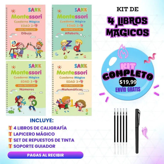 KIT DE 4 CUADERNOS REUTILIZABLES