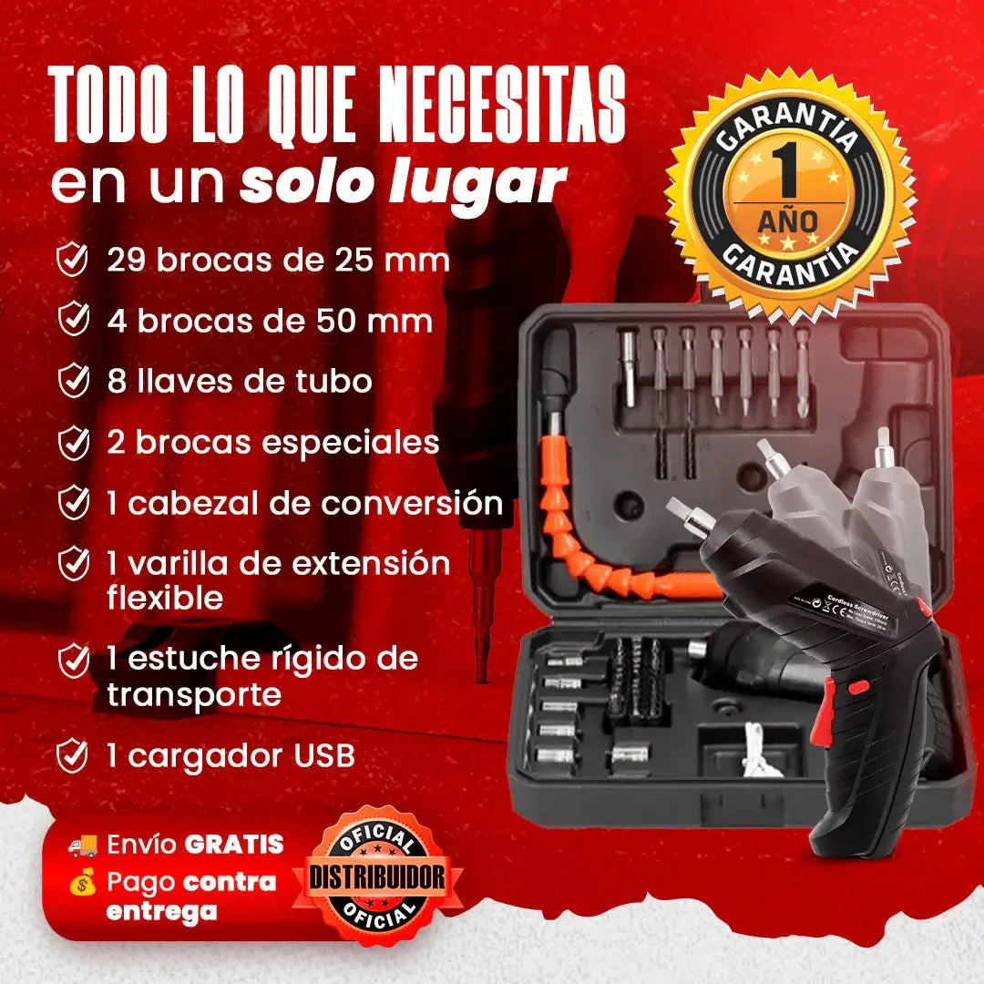 El Destornillador Eléctrico 47 En 1 que trabaja por ti, sin cansarte ni un segundo