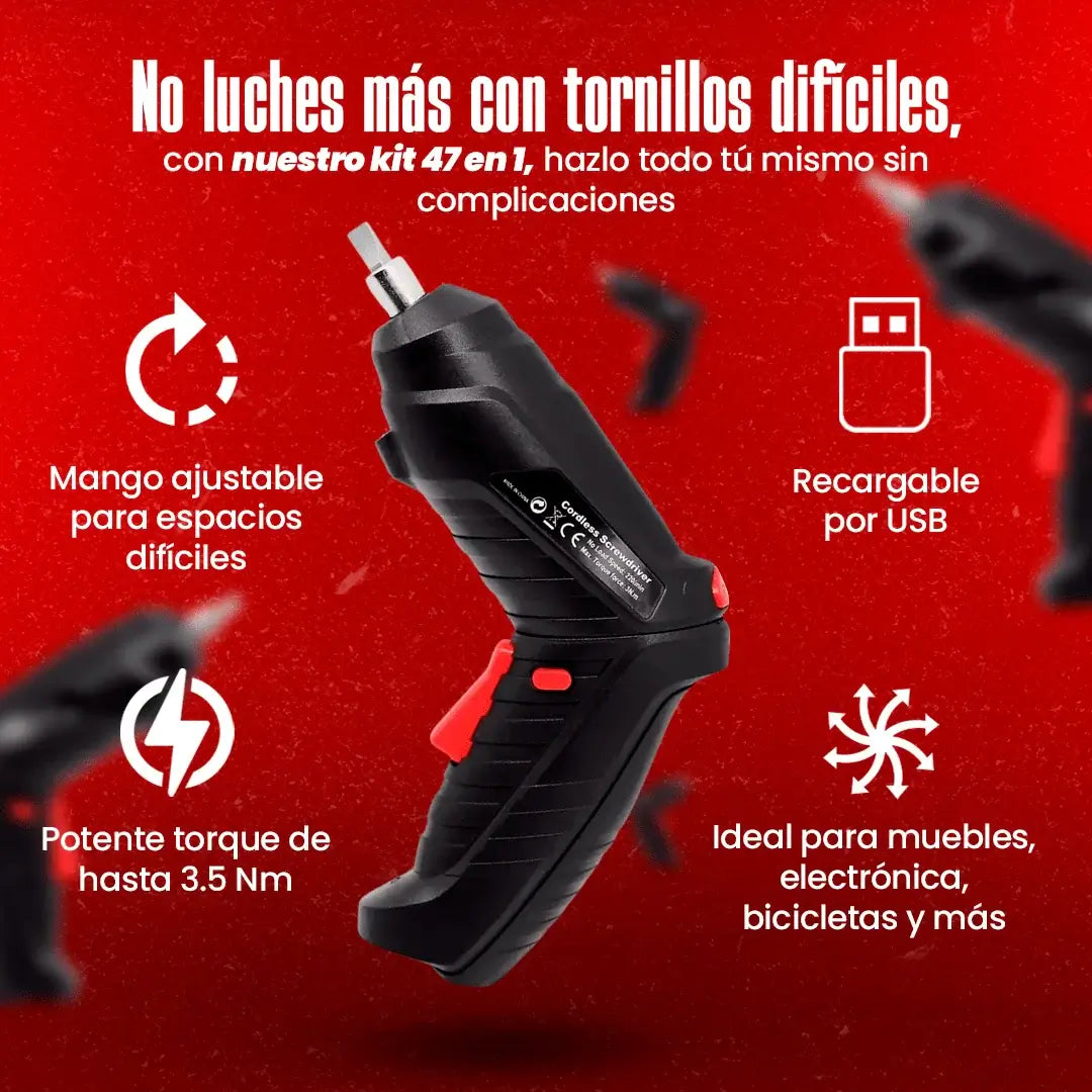 El Destornillador Eléctrico 47 En 1 que trabaja por ti, sin cansarte ni un segundo