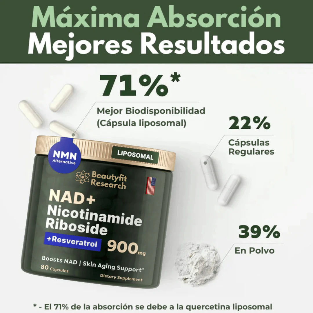 NAD+ con Resveratrol – Energía y Vitalidad Celular en Cada Cápsula