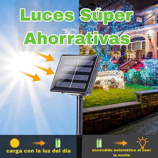 Luces de Navidad Con Panel Solar