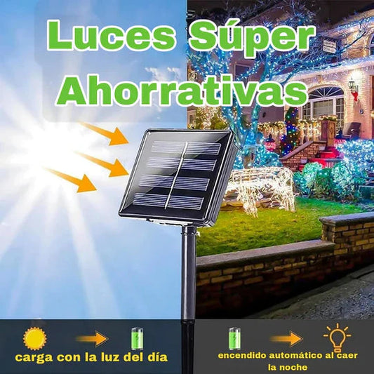 Luces de Navidad Con Panel Solar